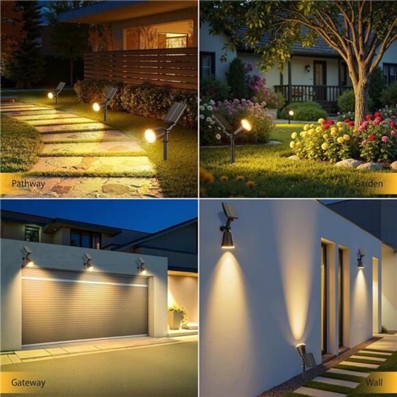 Solar Spot Lights Outdoor Waterproof: 1000LM Big Adjustable Spotlight - 2-in-1 - Picture 7 of 8